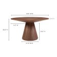 Otago - 54  Round Dining Table - Natural Walnut Hot on Sale