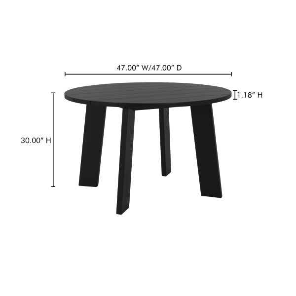 Delta - Round Outdoor Dining Table - Black Supply