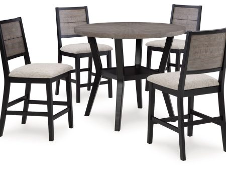 Corloda - Black   Gray - Round Counter Table Set (Set of 5) Fashion