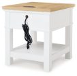 Ashbryn - White   Natural - Rectangular End Table on Sale