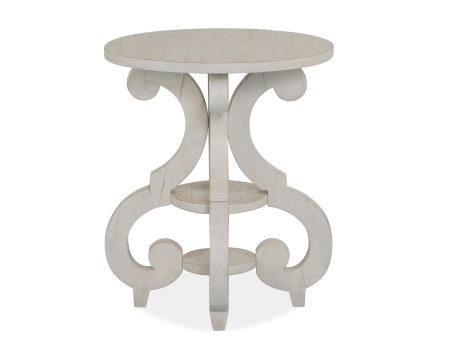 Bronwyn - Round Accent Table - Alabaster For Sale