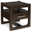 Breckington - Dark Brown - Square End Table Sale