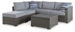 Petal Road - Gray - Loveseat Sectional, Ottoman, Table Set (Set of 4) Online Sale