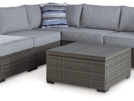 Petal Road - Gray - Loveseat Sectional, Ottoman, Table Set (Set of 4) Online Sale