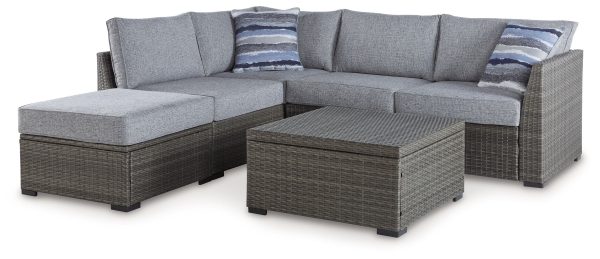 Petal Road - Gray - Loveseat Sectional, Ottoman, Table Set (Set of 4) Online Sale