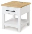 Ashbryn - White   Natural - Rectangular End Table on Sale