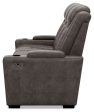 HyllMont - Gray - PWR REC Sofa with ADJ Headrest For Discount