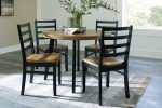 Blondon - Brown   Black - Dining Table and 4 Chairs (Set of 5) Discount