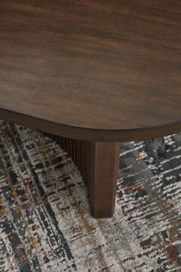 Korestone - Dark Brown - Oval Cocktail Table Online now