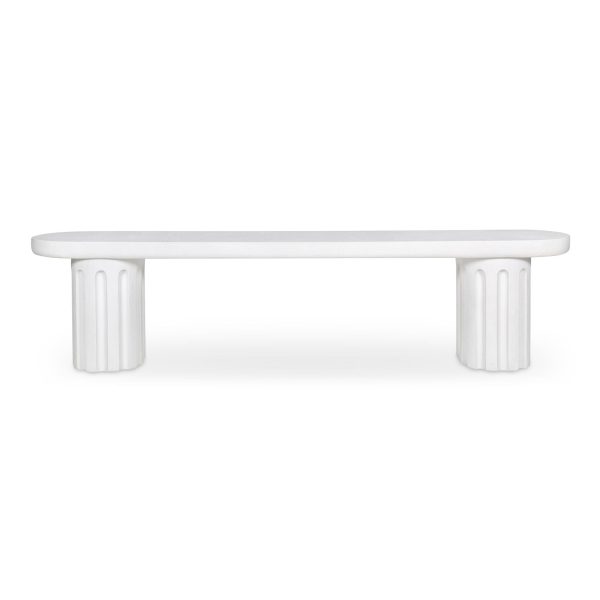 Eris - Outdoor Dining Bench - White on Sale