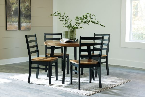 Blondon - Brown   Black - Dining Table and 4 Chairs (Set of 5) Discount