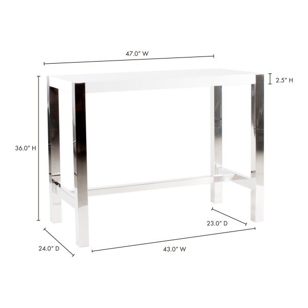 Riva - Counter Table - White Hot on Sale