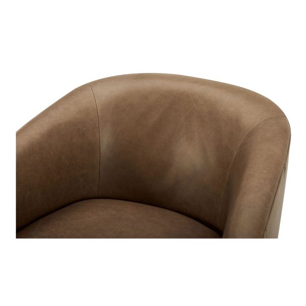 Oscy - Leather Swivel Chair - Tan Hot on Sale