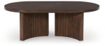 Korestone - Dark Brown - Oval Cocktail Table Online now