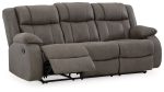 First Base - Gunmetal - Reclining Sofa - Faux Leather on Sale