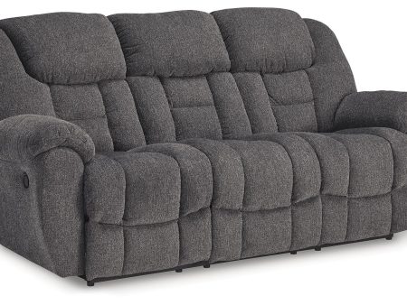 Foreside - Charcoal - Reclining Sofa - Fabric For Sale