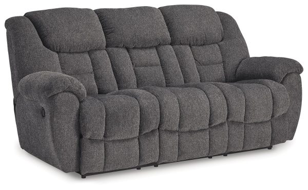 Foreside - Charcoal - Reclining Sofa - Fabric For Sale