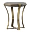 Unite - Brass Leg Wood Side Table - Dark Brown Online Hot Sale