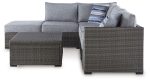 Petal Road - Gray - Loveseat Sectional, Ottoman, Table Set (Set of 4) Online Sale