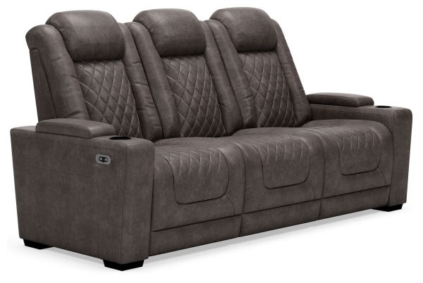 HyllMont - Gray - PWR REC Sofa with ADJ Headrest For Discount