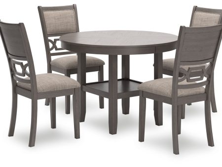 Wrenning - Gray - Dining Room Table Set (Set of 5) For Sale