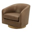 Oscy - Leather Swivel Chair - Tan Hot on Sale