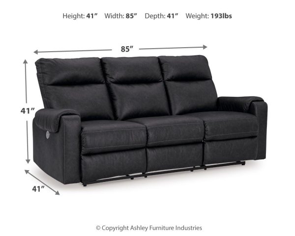 Axtellton - Carbon - Power Reclining Sofa - Faux Leather Online Sale