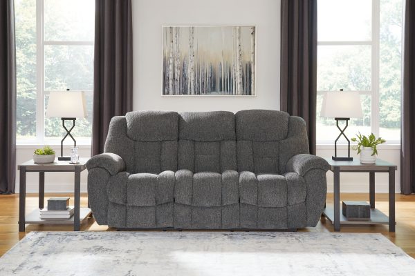 Foreside - Charcoal - Reclining Sofa - Fabric For Sale