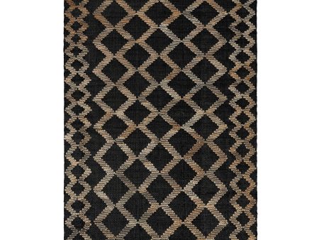 Pure Desert - 1  x 1  Gobi Rug - Black Natural Fashion