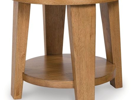 Kristiland - Light Brown - Round End Table Online now