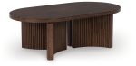 Korestone - Dark Brown - Oval Cocktail Table Online now