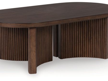 Korestone - Dark Brown - Oval Cocktail Table Online now