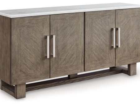 Loyaska - Grayish Brown   White - Extra Large TV Stand Sale