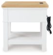 Ashbryn - White   Natural - Rectangular End Table on Sale