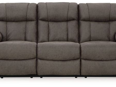 First Base - Gunmetal - Reclining Sofa - Faux Leather on Sale