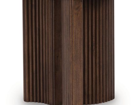 Korestone - Dark Brown - Round End Table Hot on Sale