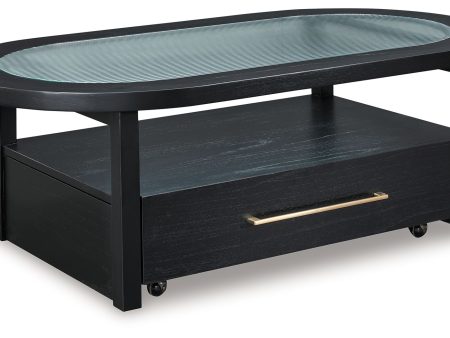 Winbardi - Black - Oval Cocktail Table Hot on Sale