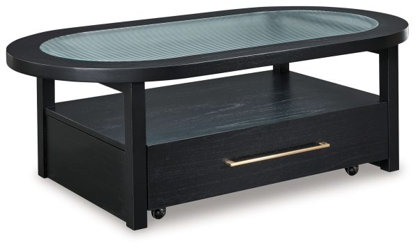 Winbardi - Black - Oval Cocktail Table Hot on Sale