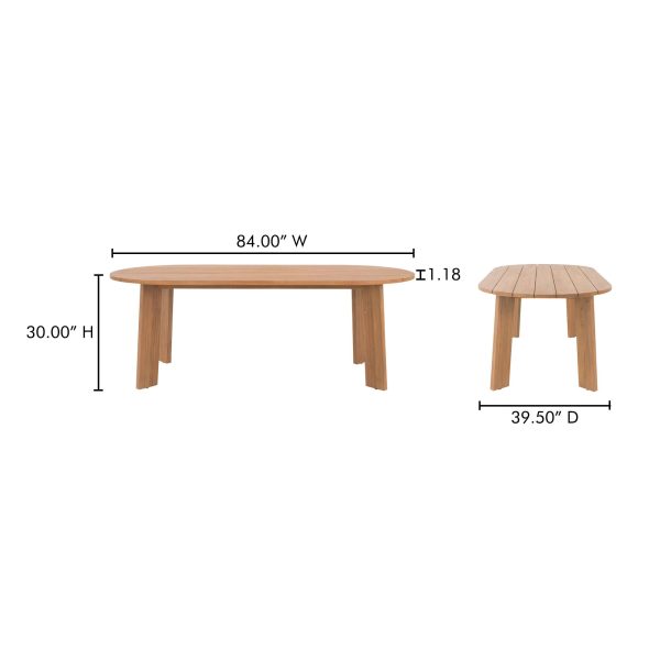 Delta - Oval Outdoor Dining Table - Natural on Sale