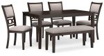 Langwest - Brown - Dining Room Table Set (Set of 6) Fashion