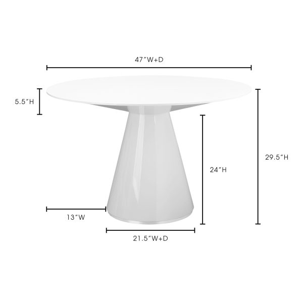 Otago - Round Dining Table - White Cheap