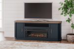 Landocken - Two-tone - 83  TV Stand With Electric Fireplace Online