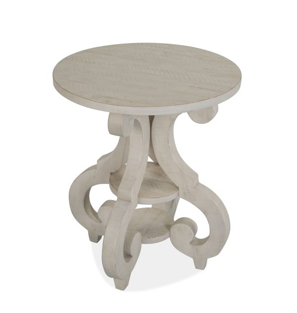 Bronwyn - Round Accent Table - Alabaster For Sale