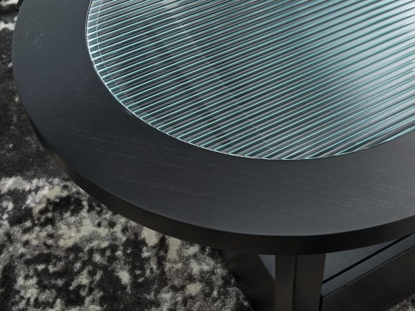 Winbardi - Black - Oval Cocktail Table Hot on Sale