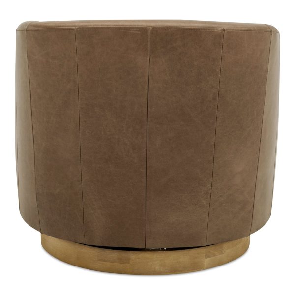 Oscy - Leather Swivel Chair - Tan Hot on Sale