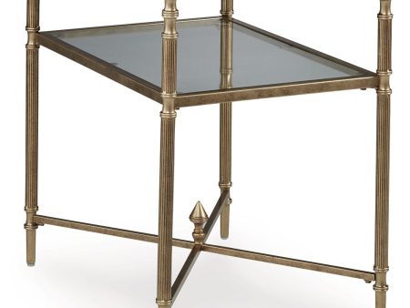 Cloverty - Aged Gold Finish - Rectangular End Table Sale