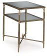 Cloverty - Aged Gold Finish - Rectangular End Table Sale