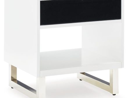 Gardoni - White   Black - Rectangular End Table Online Sale