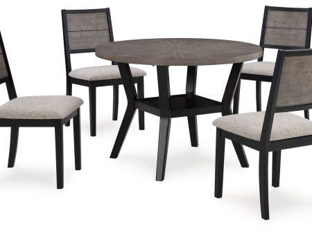 Corloda - Black   Gray - Round Drm Table Set (Set of 5) Online Sale