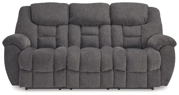 Foreside - Charcoal - Reclining Sofa - Fabric For Sale